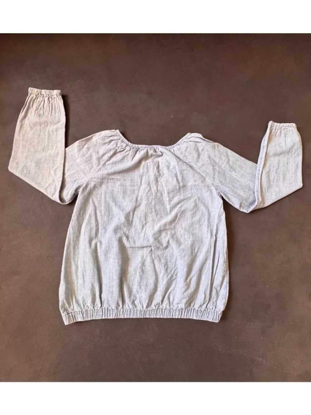 A08102602 Carters Girls Button Front Long Sleeve Denim Shirt